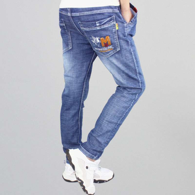 Boys' Stretch Denim Jeans - Straight Fit Casual Pants