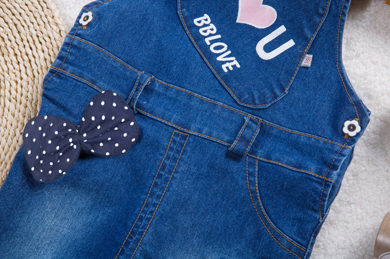 Kids Unisex Denim Overalls with Adjustable Straps