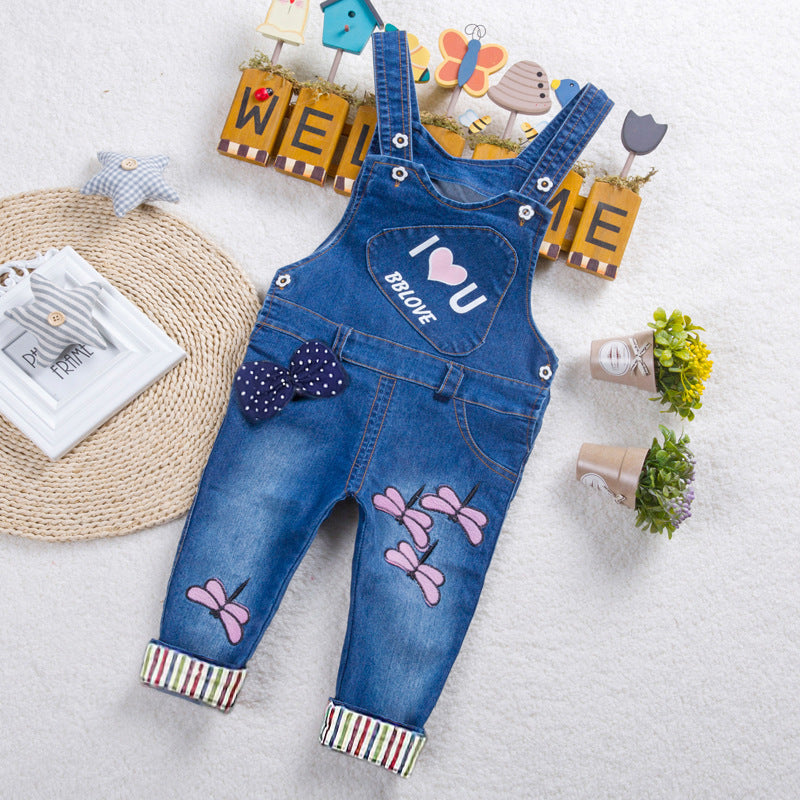 Kids Unisex Denim Overalls with Adjustable Straps