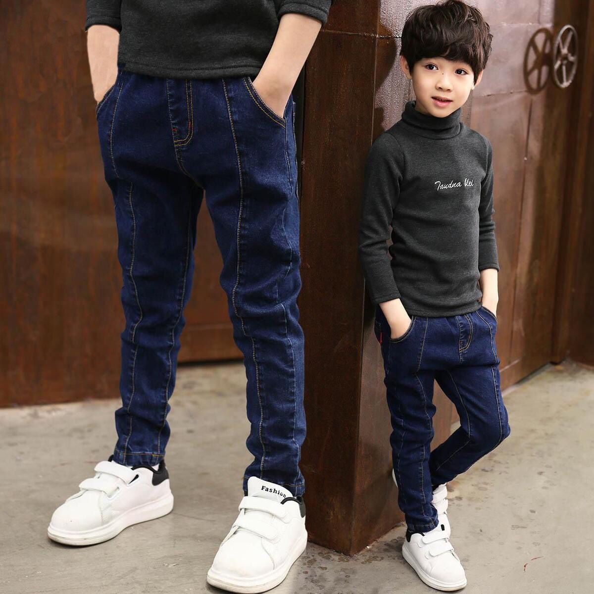 Boys' Durable Denim Jeans with Adjustable Waist